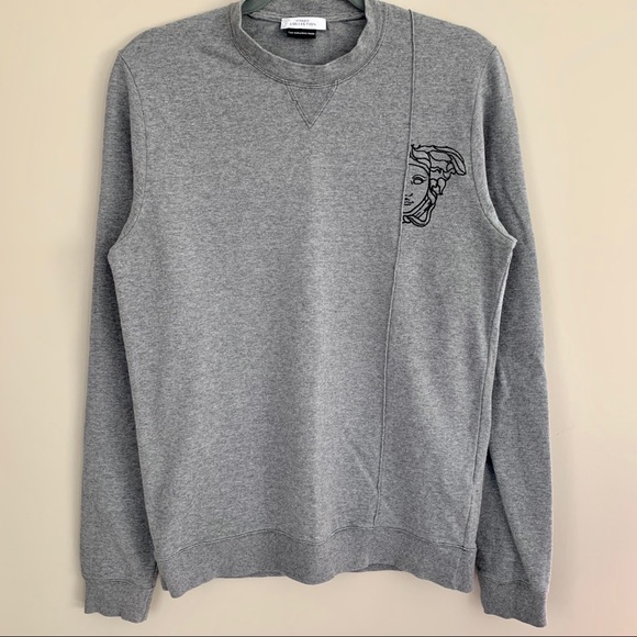 Versace Collection Other - VERSACE, Grey Crew Neck Long Sleeve Knit Top